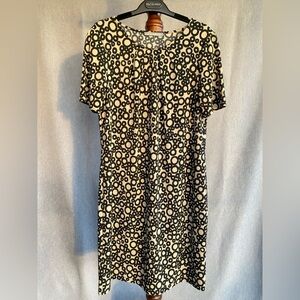 M & S | Black and Cream Circle Pattern Dress